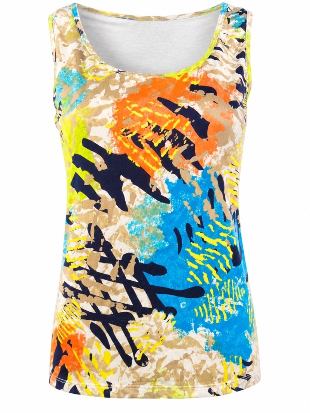 Jillian Nicole Abstract Print Tank Top Colorful Stretch Sleeveless Size Small